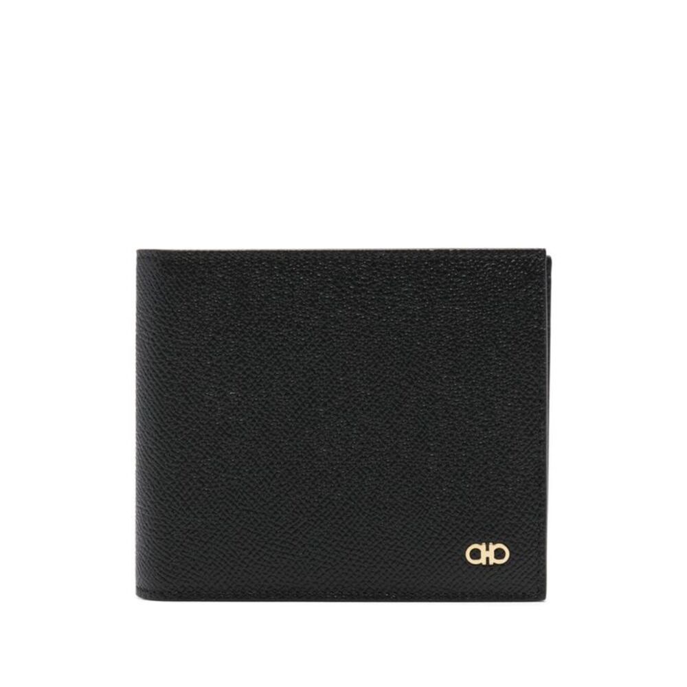 Gancini-Plaque Grained Leather Wallet Women